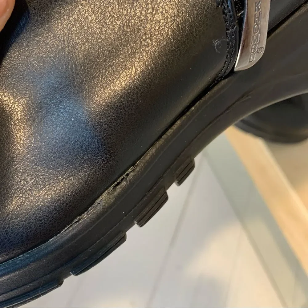 Khombu Bungee Women's Insulated Waterproof Black Leather Boots Size 9